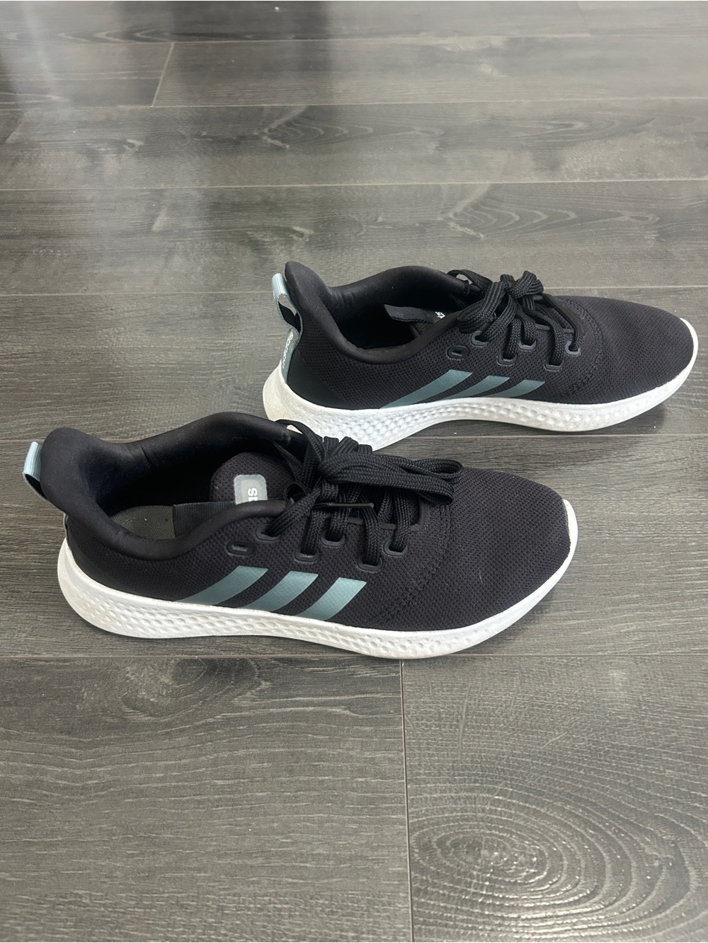 Adidas Puremotion Cloudfoam Black Gray Mint Running Shoes Sneakers Women / Sz 7